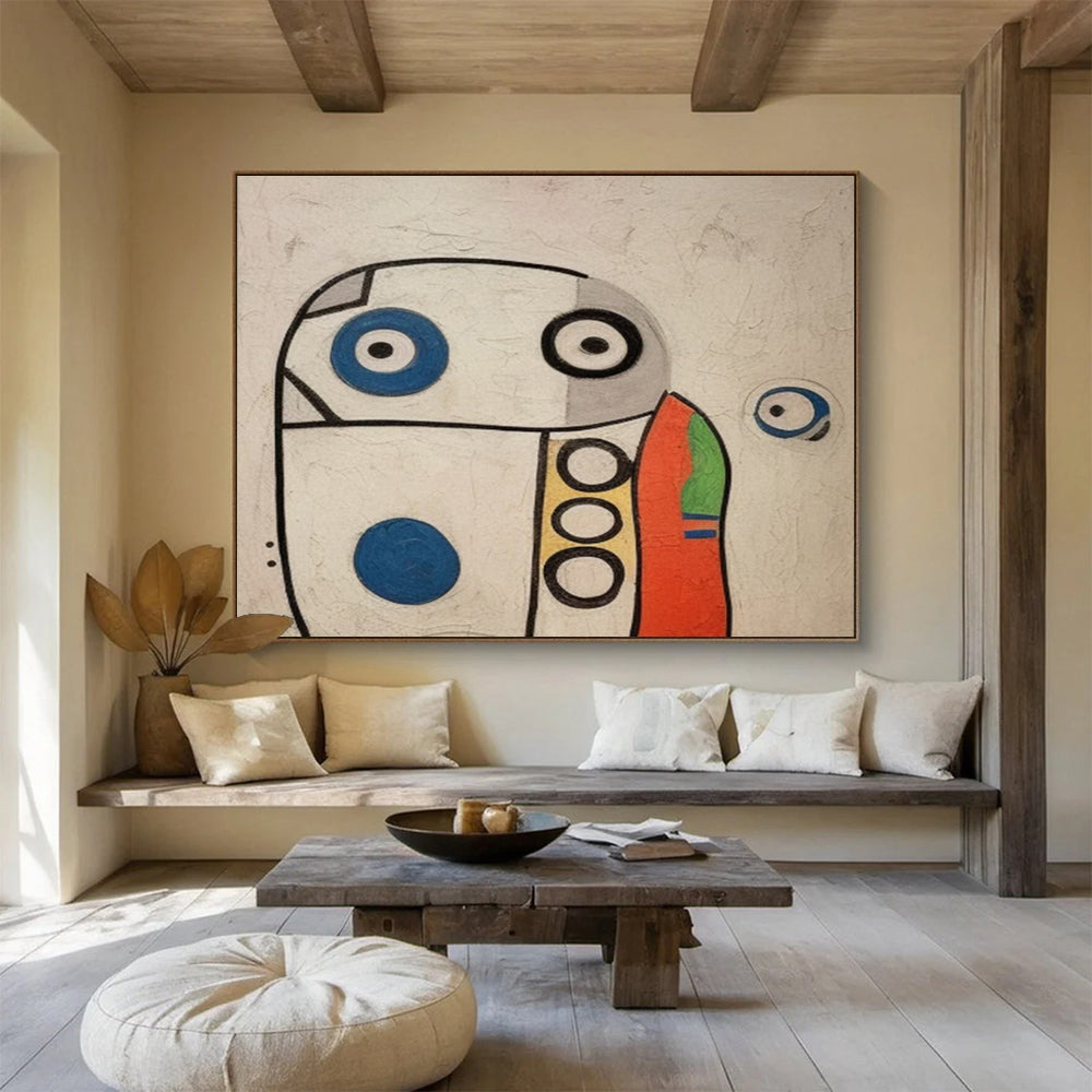 Whimsical Robot - like Abstract Art - Playful Kids’ Room Decor DLZ001