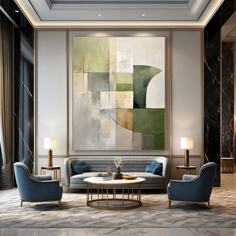 Hand-Painted Personalized Abstract Canvas for Dining Room & Hotel Cooking Demonstration Areas LargeART1458