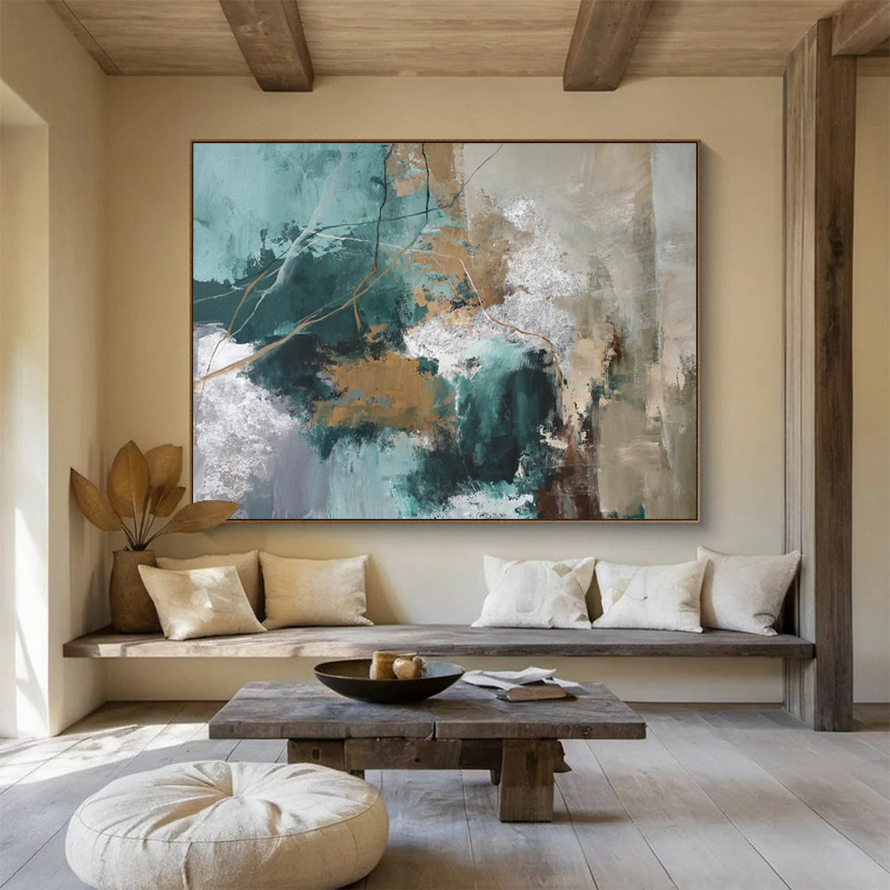 Vast Textured Abstract Mural for Hallway & Living Room DKH513