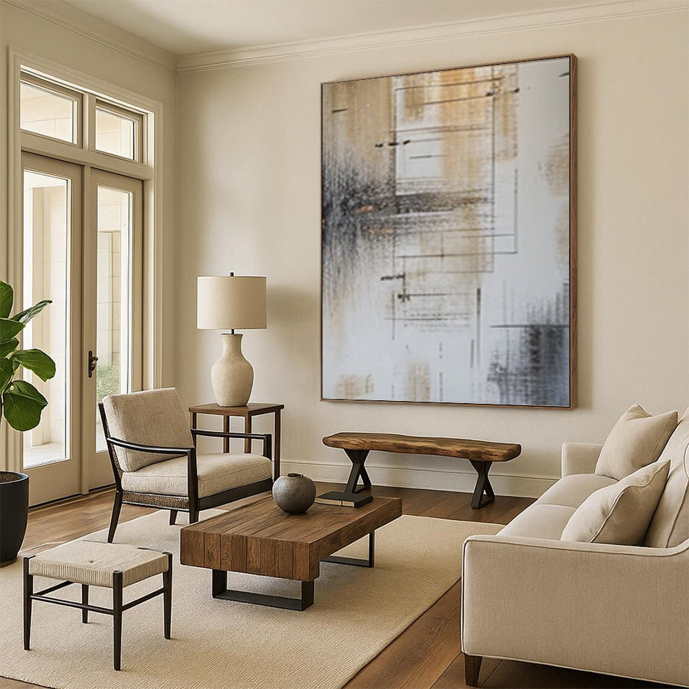 Glamorous Textured Abstract Canvas for Bar & Hotel Lobby DKH0979
