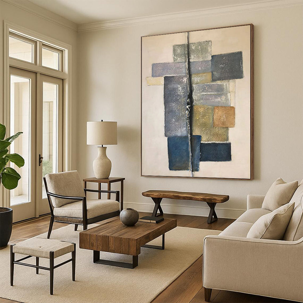 Gigantic Custom - Crafted Textured Canvas Abstract for Bar & Entryway DKH1051