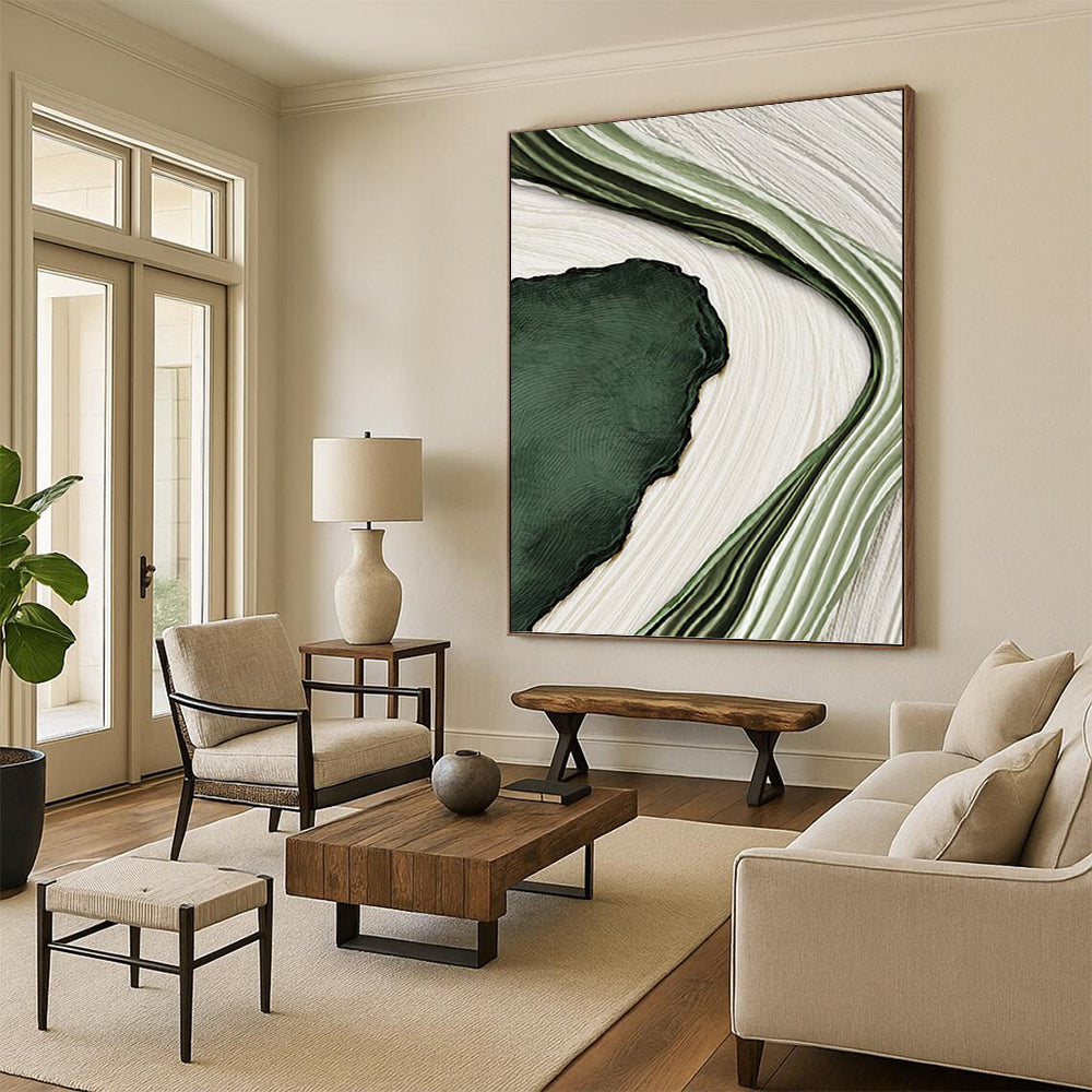 Monumental Hand - Painted Textured Custom Abstract Canvas, for Decorating Dining Room and Hotel DKH1473
