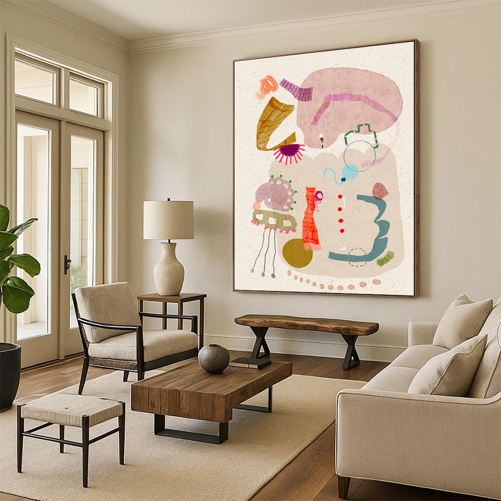 Hand-Painted Bespoke Abstract Art for Dining Room & Hotel LargeART1845