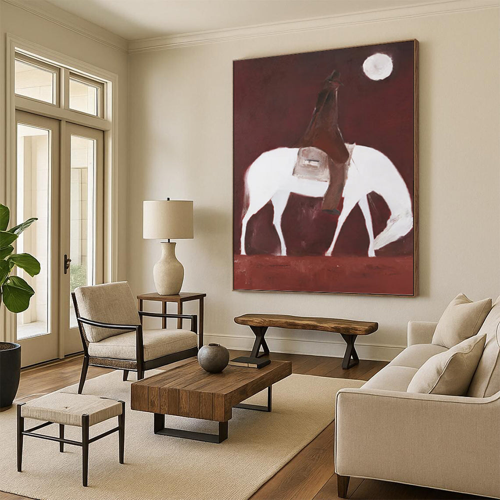 Large - Sized Elegant Hand - Painted Textured Abstract Canvas for Hallway & Living Room DKH1425