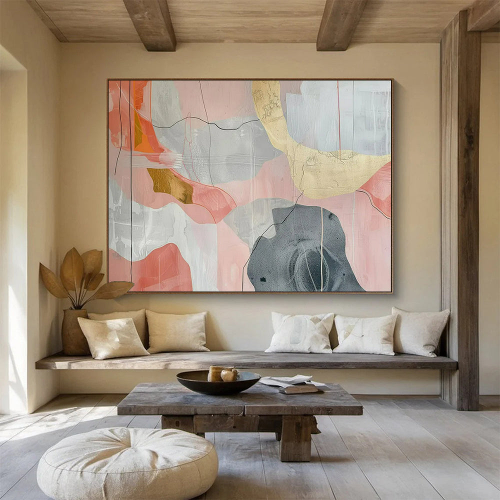 Idyllic Large - Scale Abstract Canvas for Bedroom & Entryway LargeART1761