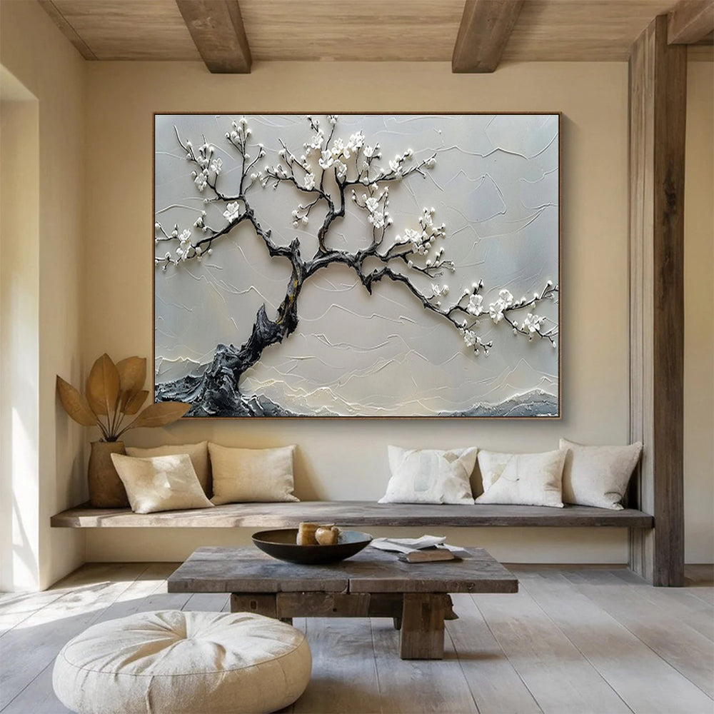 Giant Textured Hand - Painted Abstract Painting for Space Enhancement DKH695