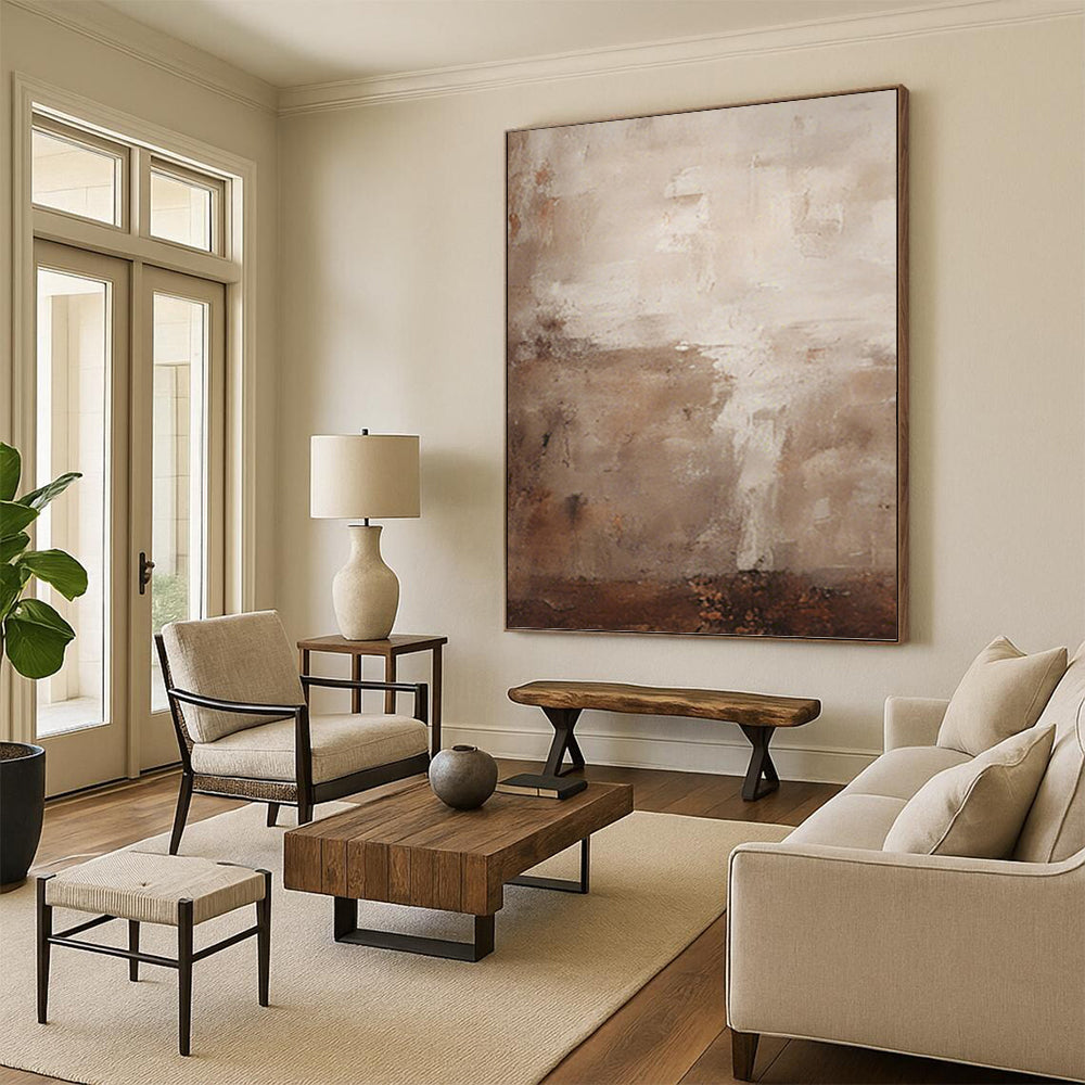 Colossal Hand - Painted Custom Abstract Canvas (with Three - Dimensional Textures), Beautifying Entryway and Bar DKH1470