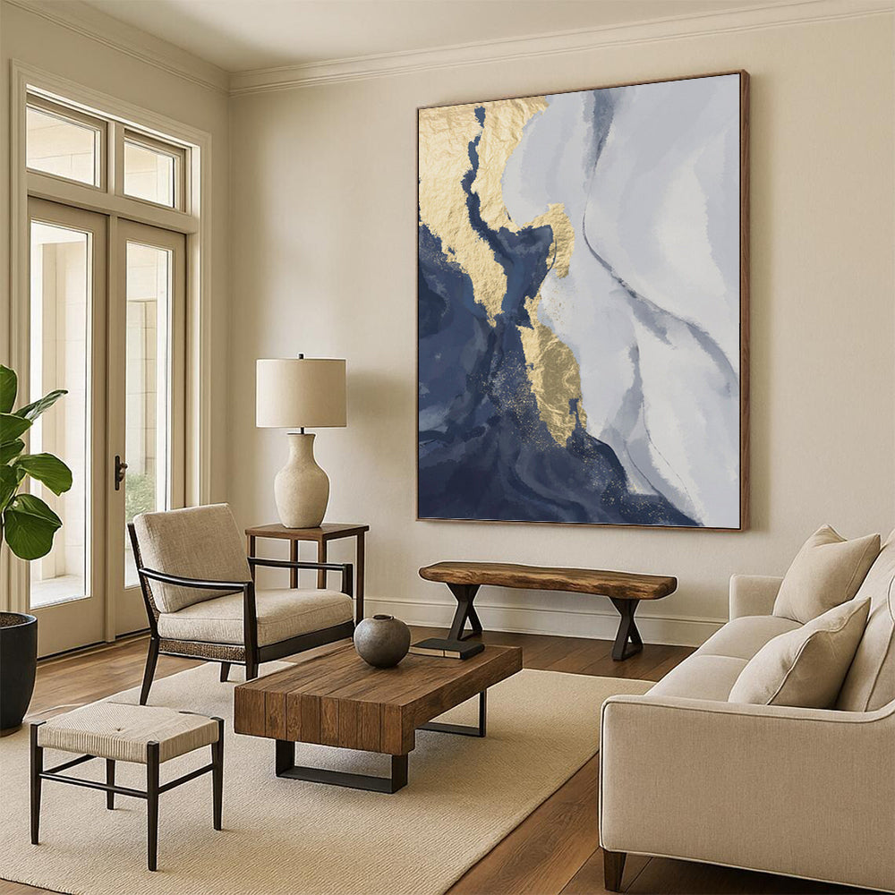 Grandiose - Extent Hand - Painted Textured Custom Abstract Crescendo, for Office and Bedroom DKH1514