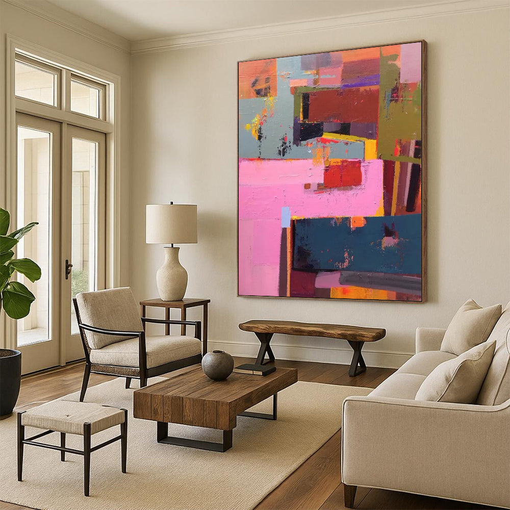 Stupendous Hand - Painted Custom Abstract Artwork for Office and Entryway DTP032