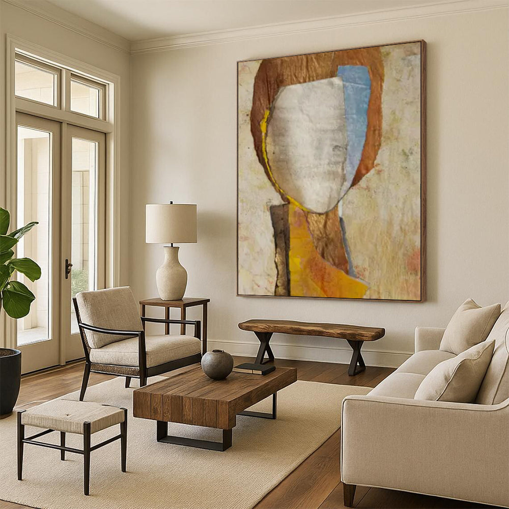 Large-Sized Hand-Painted Abstract Masterpiece for Office & Conference Room LargeART2221
