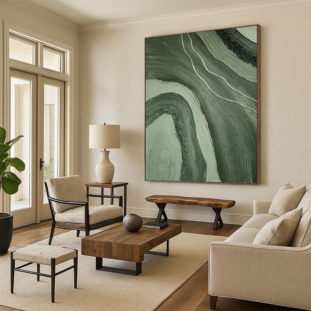 Immense - Format Hand - Painted Custom Abstract Work (with Intricate Textures), for Dining Room and Hallway DKH1484