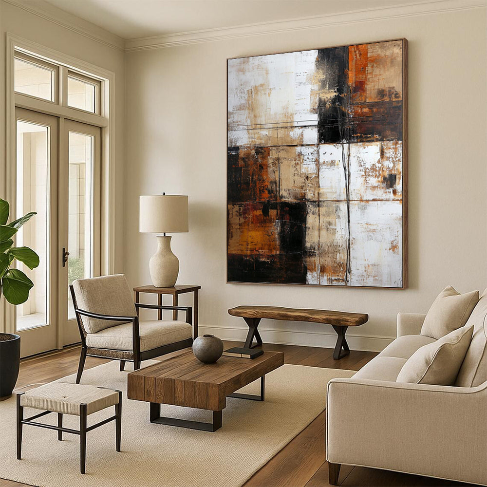 Heartwarming Hand - Painted Textured Abstract for Dining Room & Entryway DKH1308