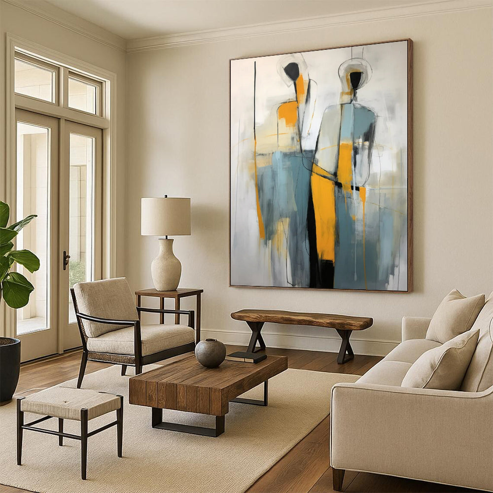 Large-Format Hand-Painted Abstract Canvases for Bedroom & Walk-in Closet LargeART2232
