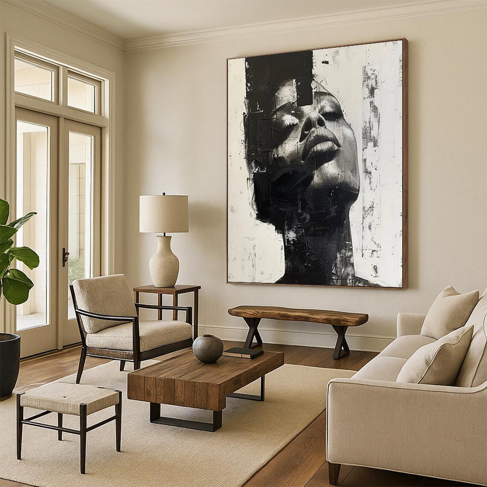 Interwoven Textures: Colossal Custom Abstract Painting for Bedroom and Living Room DTP139