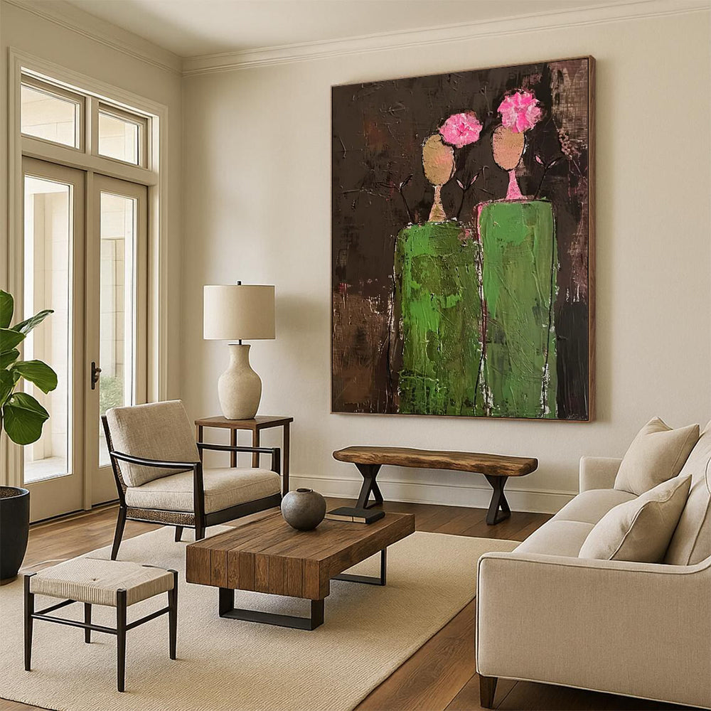 Vast - Proportioned Hand - Painted Custom Abstract Creation for Living Room and Hotel DTP080