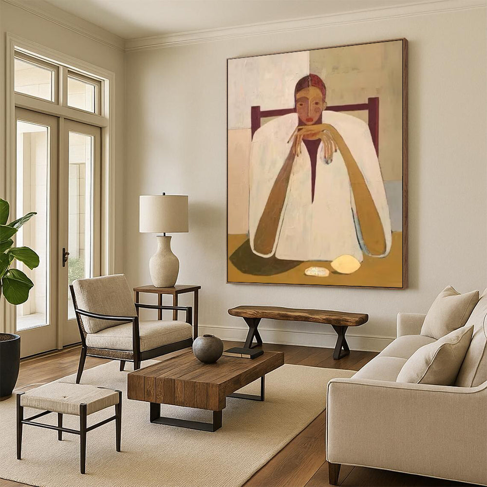 Ebbing Textures: Immense Custom Abstract Artwork for Bedroom and Entryway DTP142