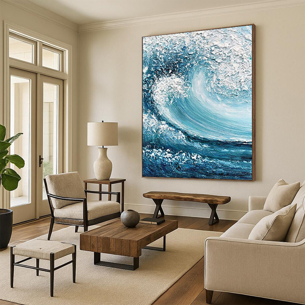 Large Custom Abstract Paintings: Textured Beauty for Office & Bar DTP322