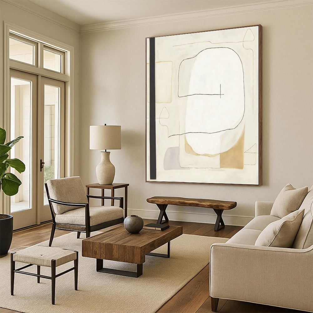 Immense - Sized Hand - Painted Custom Abstract Artwork for Bedroom and Living Room DTP025