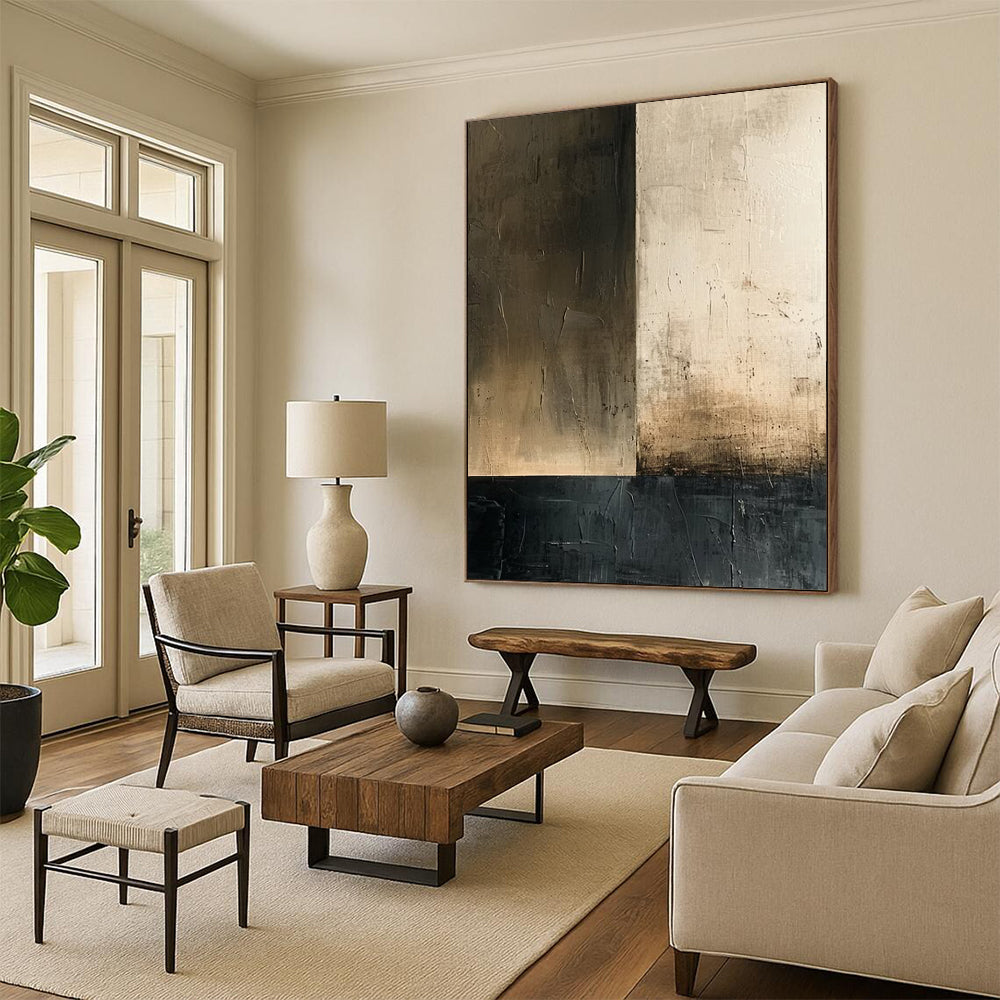Mega - Sized Hand - Painted Textured Custom Abstract Gem for Dining Room and Hallway DTP016