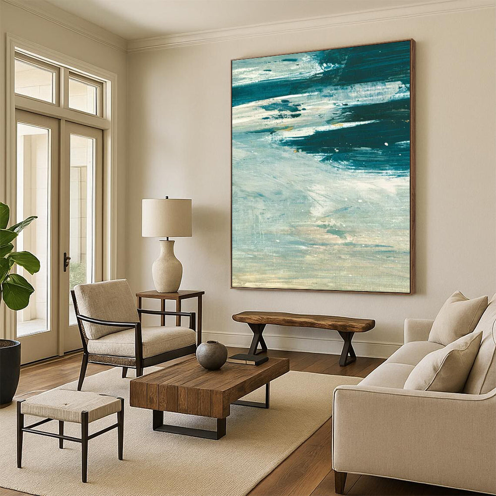 Large-Scale Custom Abstract Art: Hand-Painted, Textured Excellence DTP176