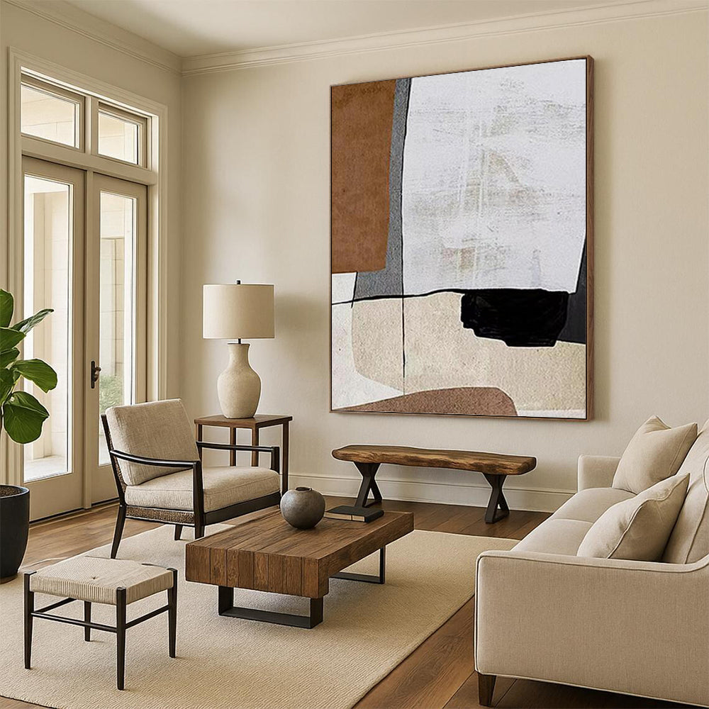 Mega - Format Hand - Painted Textured Custom Abstract Hymn, for Hotel and Bedroom DKH1520