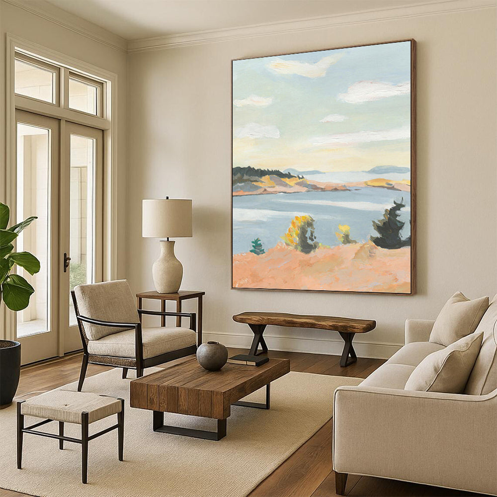 Large - Format Hand - Painted Custom Abstract Canvas (with Abundant Textures), for Decorating Living Room and Bar DKH1460