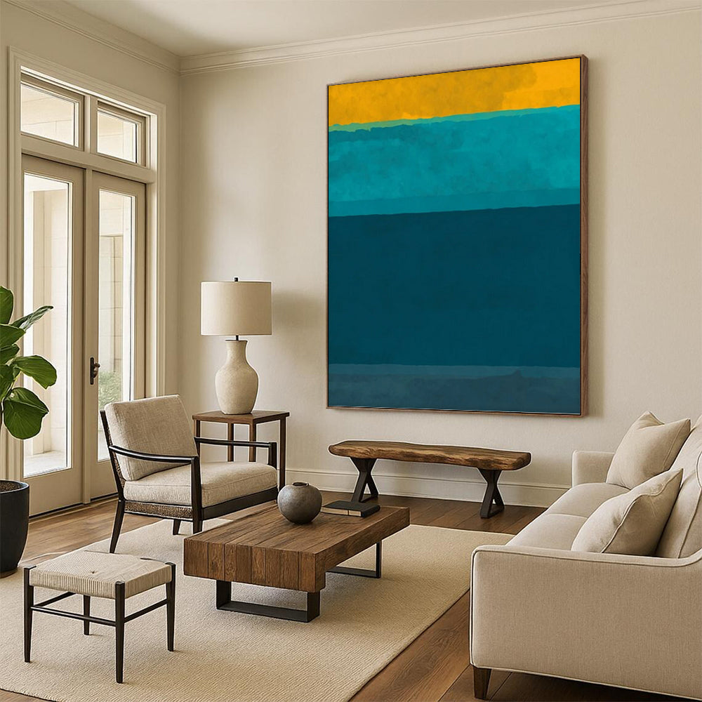 Tall - Standing Vertical Hand - Painted Custom Abstract Gem (with Braided - Rope Textures) for Living Room and Hotel DKH1623