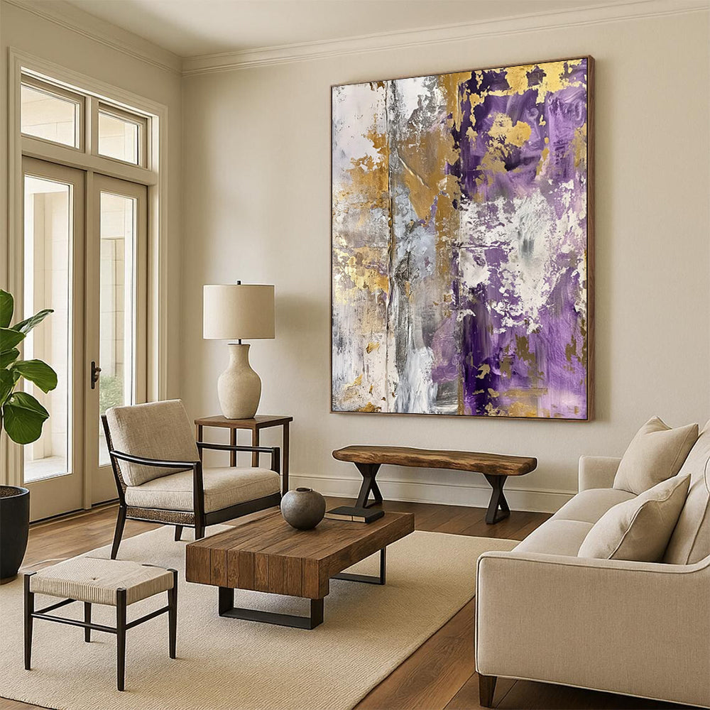 Galactic Ripples: Super - Sized - Format Hand - Painted Custom Abstract Work for Bedroom and Hotel DTP134