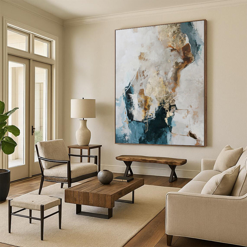 Grand Hand - Crafted Custom Textured Abstract Canvas for Office & Entryway DKH1010