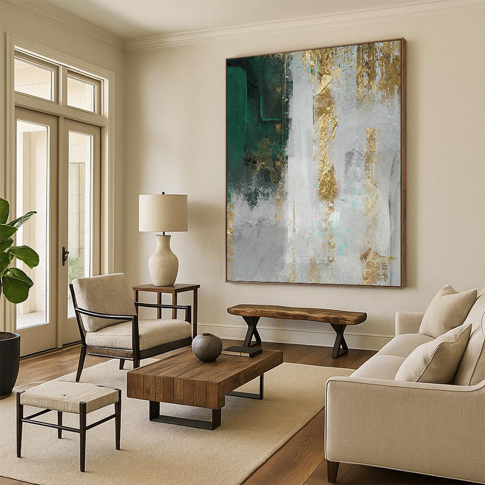 Supersized - Format Hand - Painted Textured Custom Abstract Madrigal, for Living Room and Entryway DKH1518
