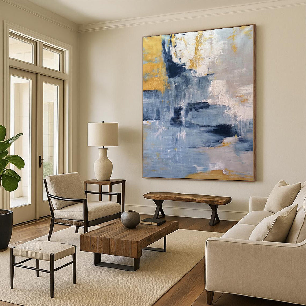 Large Custom Abstract Art: Hand-Painted Textures for Bar & Hotel DTP253