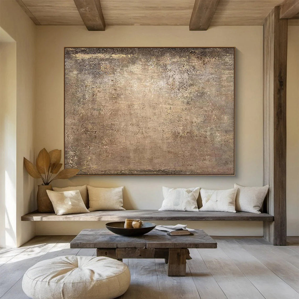 Stunning Hand - Painted Textured Abstract Mural for Bedroom & Dining Room DKH599