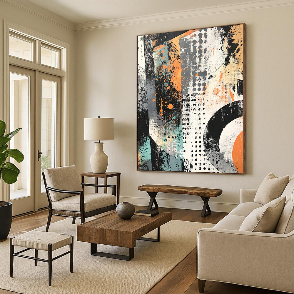 Urban - Inspired Abstract Art "Street Energy" Painting On Canvas HB297