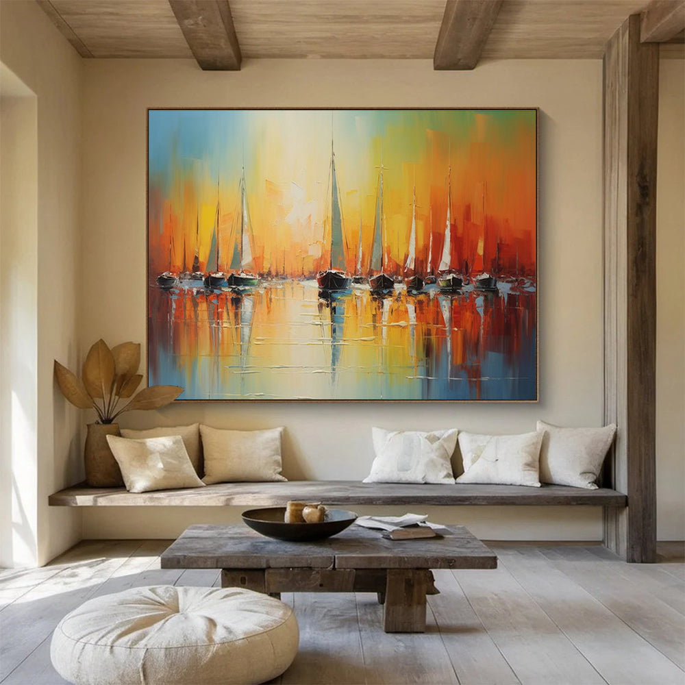 Emphasizing Original Large - Sized Textured Hand - Painted Abstract Painting for Feature Enhancement DKH864