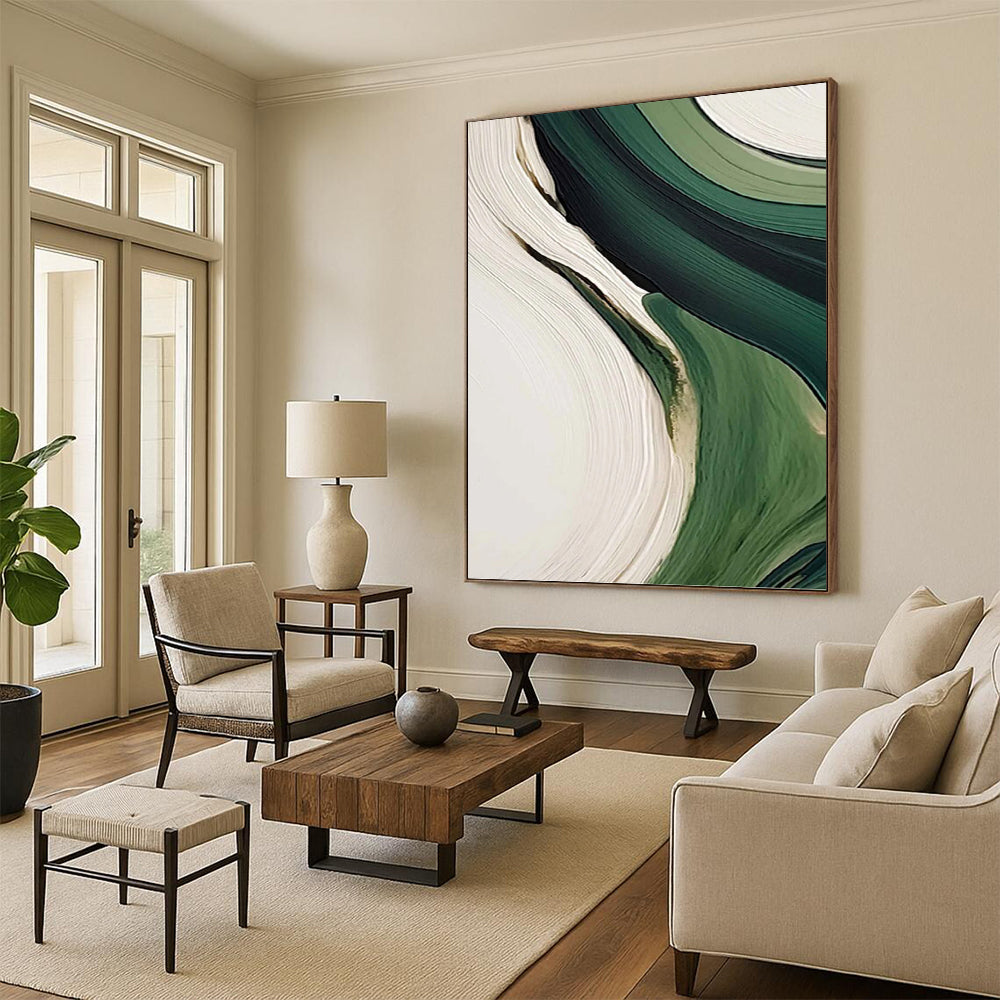 King - Sized Hand - Painted Custom Abstract Mural (with Lush Textures), for Arranging in Living Room and Hotel Lobby DKH1468
