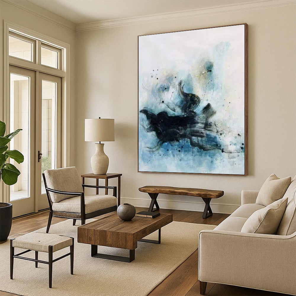 Enormous-Scale Hand-Painted Abstract Wall Installations for Bedroom & Hotel LargeART2305