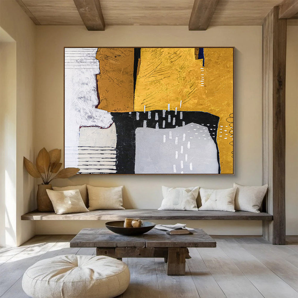 Large - Format Hand - Painted Textured Abstract Painting for Entryway & Bedroom DKH574