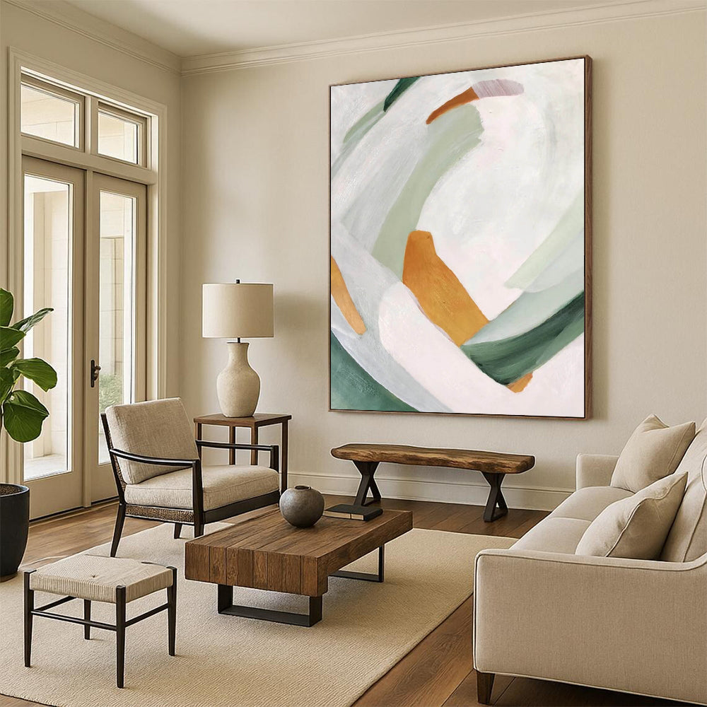Custom Hand-Painted Abstract Artworks: Big Sizes & Textured Styles for Bar & Hotel DTP257