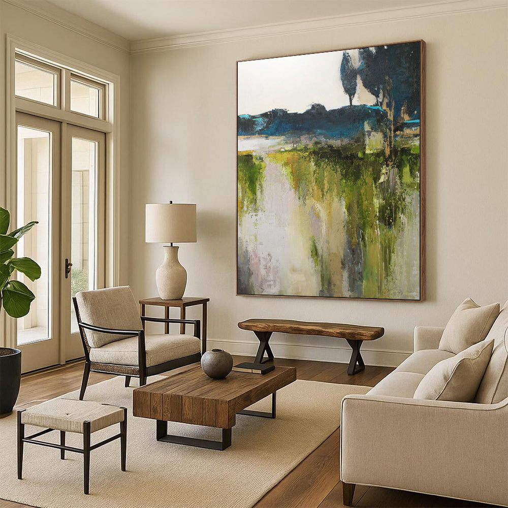 Hand-Painted Personalized Abstract Mural for Living Room & Office LargeART1925