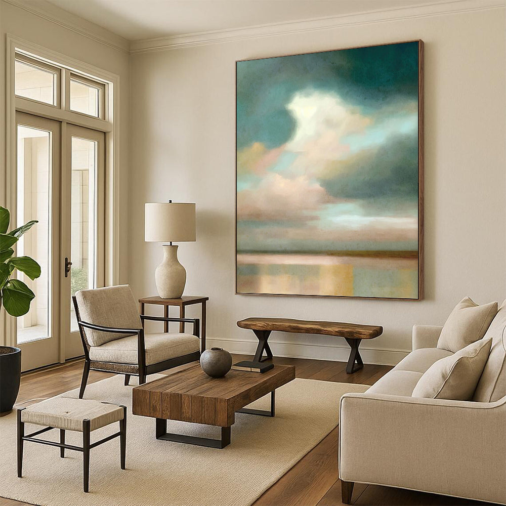 Majestic Hand - Painted Textured Abstract Art on Canvas for Hotel & Entryway DKH1357
