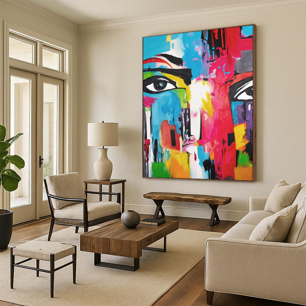 Expansive-Scale Hand-Painted Abstract Wall Art for Living Room & Game Room LargeART2220