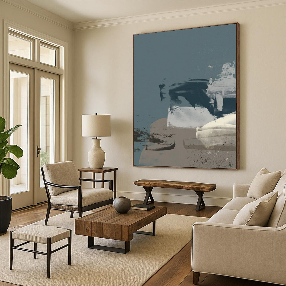 Large Custom Abstract Artworks: Hand-Painted Textures for Living Room & Hallway DTP242