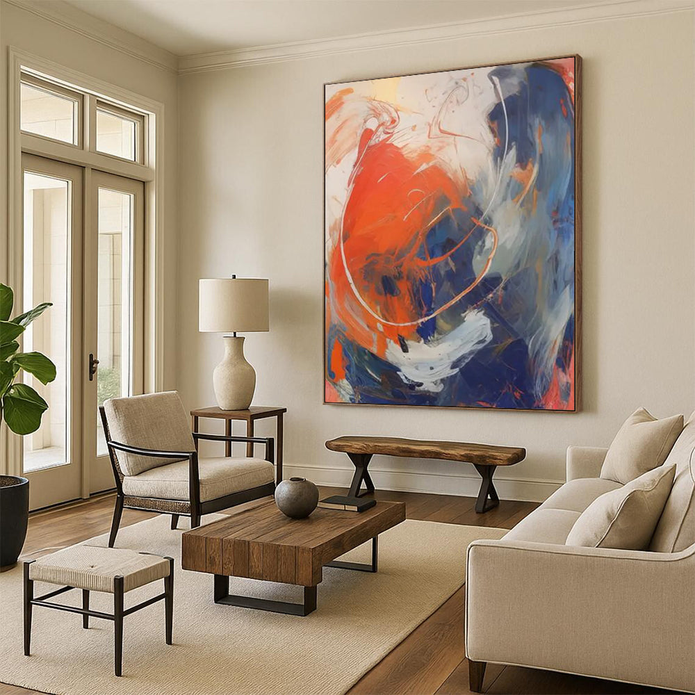 Lily Pads: Immense - Sized Hand - Painted Custom Abstract Artwork for Office and Dining Room DTP133