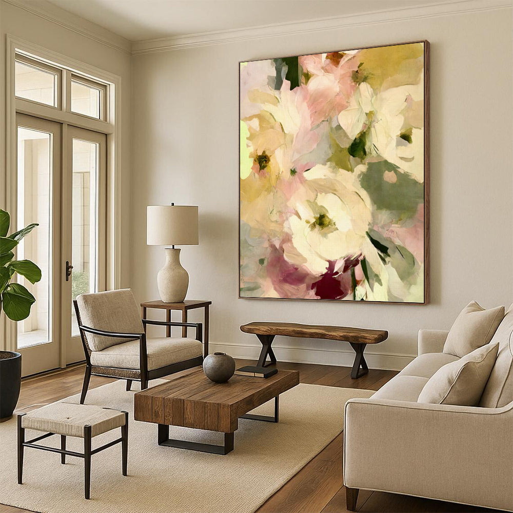 Vivacious Hand - Painted Textured Abstract Painting on Canvas for Bedroom & Office DKH1354