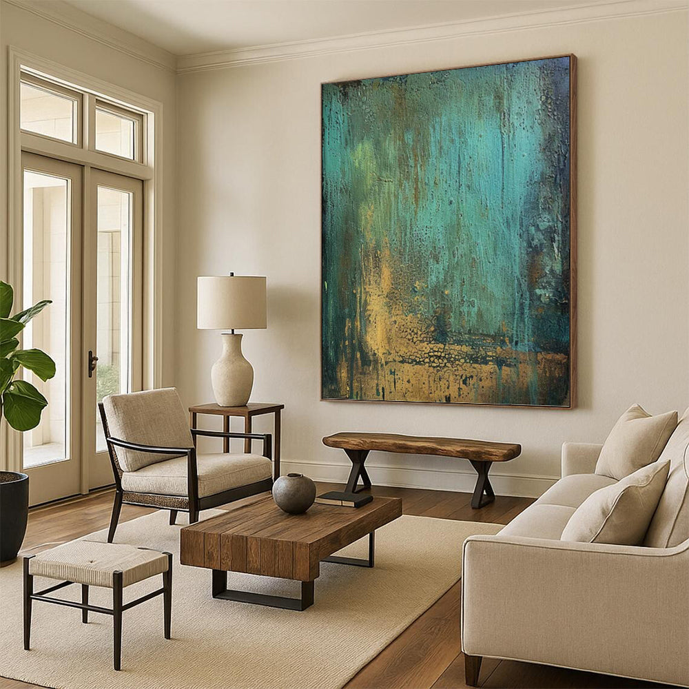 Striking Hand - Painted Textured Abstract Canvas for Hallway & Bar DKH1194