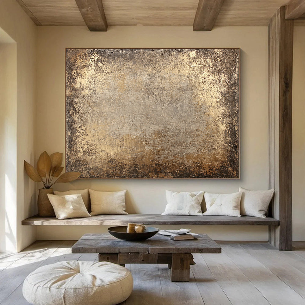 “Earthy Textured Background” - Brown, Gray, Textural Abstract Painting On Canvas HB0694