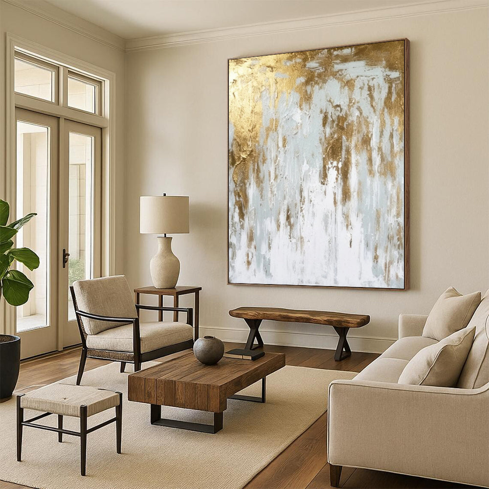 Grand - Sized Hand - Painted Custom Abstract Canvas for Office and Bar DTP074