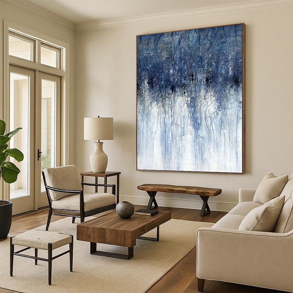 Gargantuan - Format Vertical Hand - Painted Custom Abstract Sonnet (with Captivating Textures), for Dining Room and Hotel DKH1537
