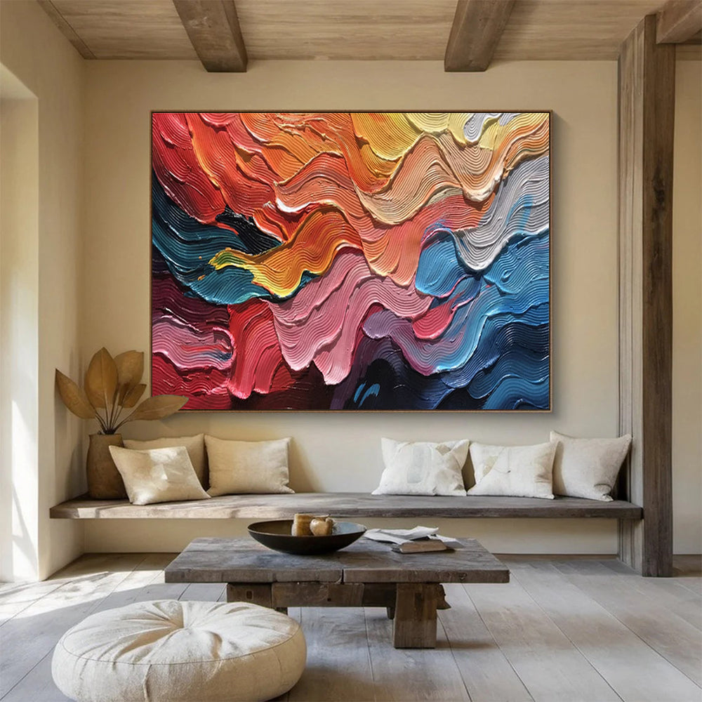 Refined Original Immense Textured Handmade Abstract Painting for Sophisticated Interiors DKH823