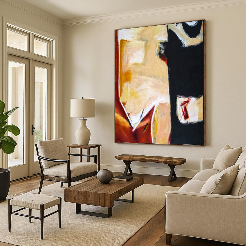 Breathtaking Custom - Crafted Textured Canvas Abstract for Hotel Lobby & Bedroom DKH1090